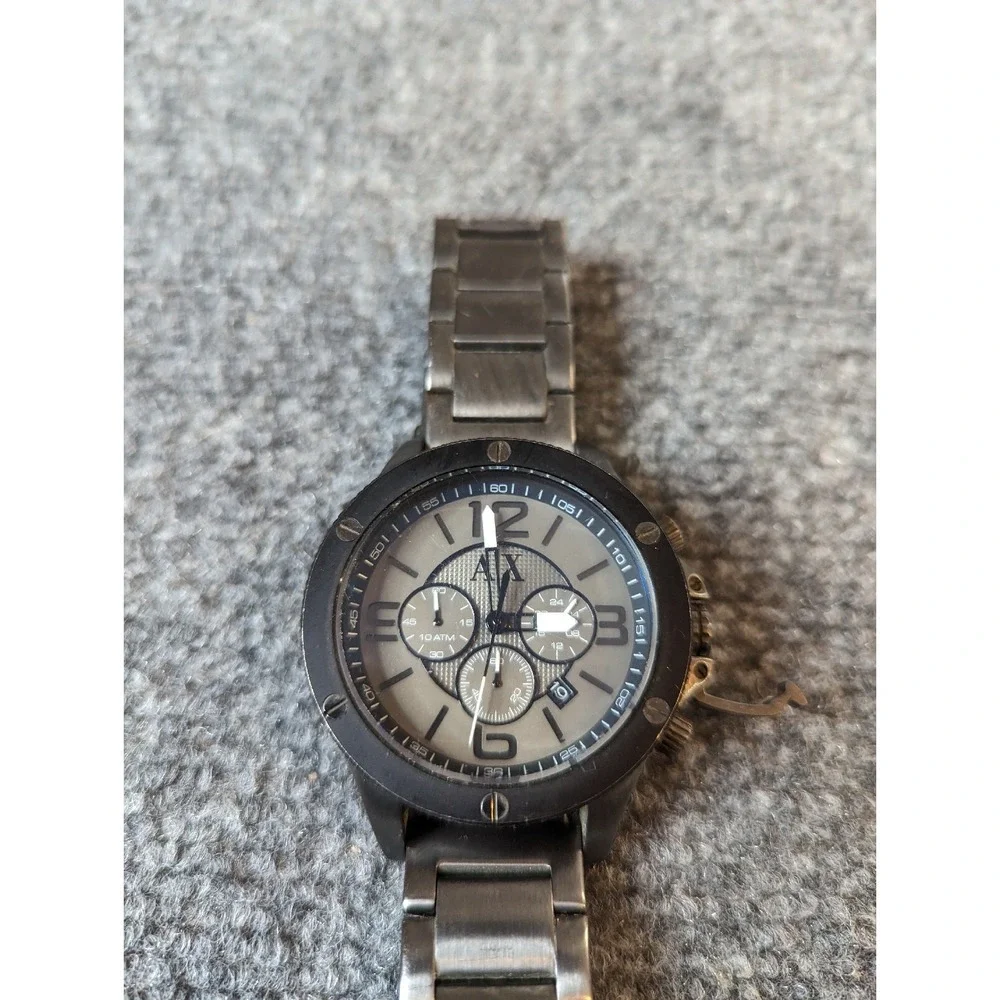 Armani Exchange AX1514 45mm Dark Gray Stainless Steel Mens Watch( Needs Battery)